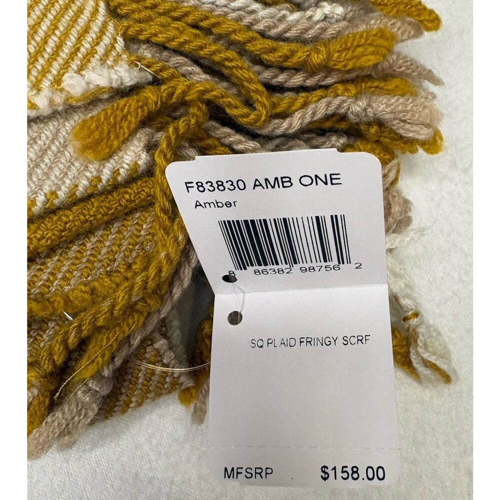 NWT Coach Amber Gold Wool/Cashmere Blend Fringe Scarf ($158) - Picture 5 of 6